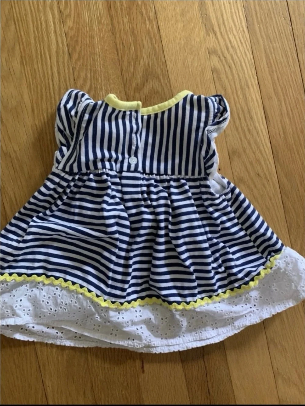 Kids Headquarters Navy Stripe & Yellow Baby Girl Matching Set